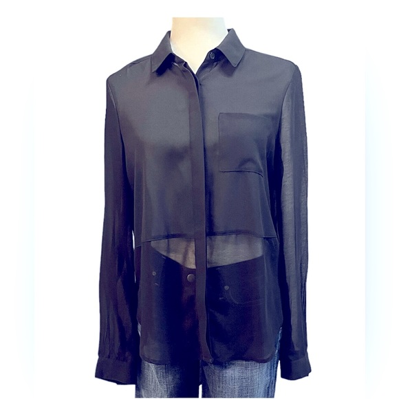 Lush Nordstrom sheer black blouse - Picture 3 of 8